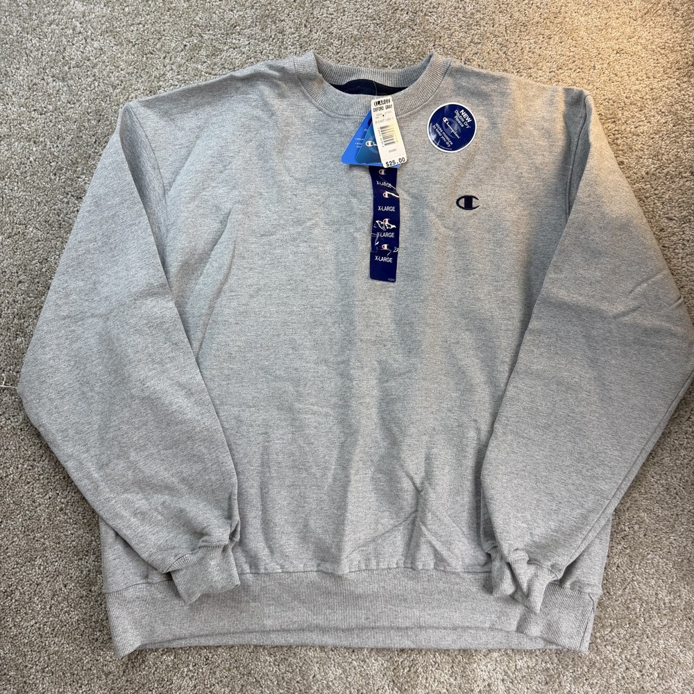 Champion Sweatshirt Mens XL Oxford Gray Fleece Double Dry Pullover Crewneck